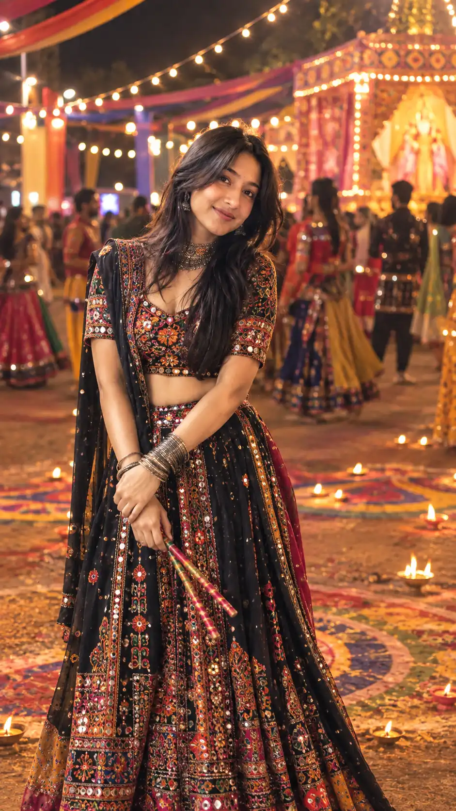 Example result for Navratri Durga Puja AI Photo Prompt 2026 - Festive Garba Look | Trending Now AI image prompt