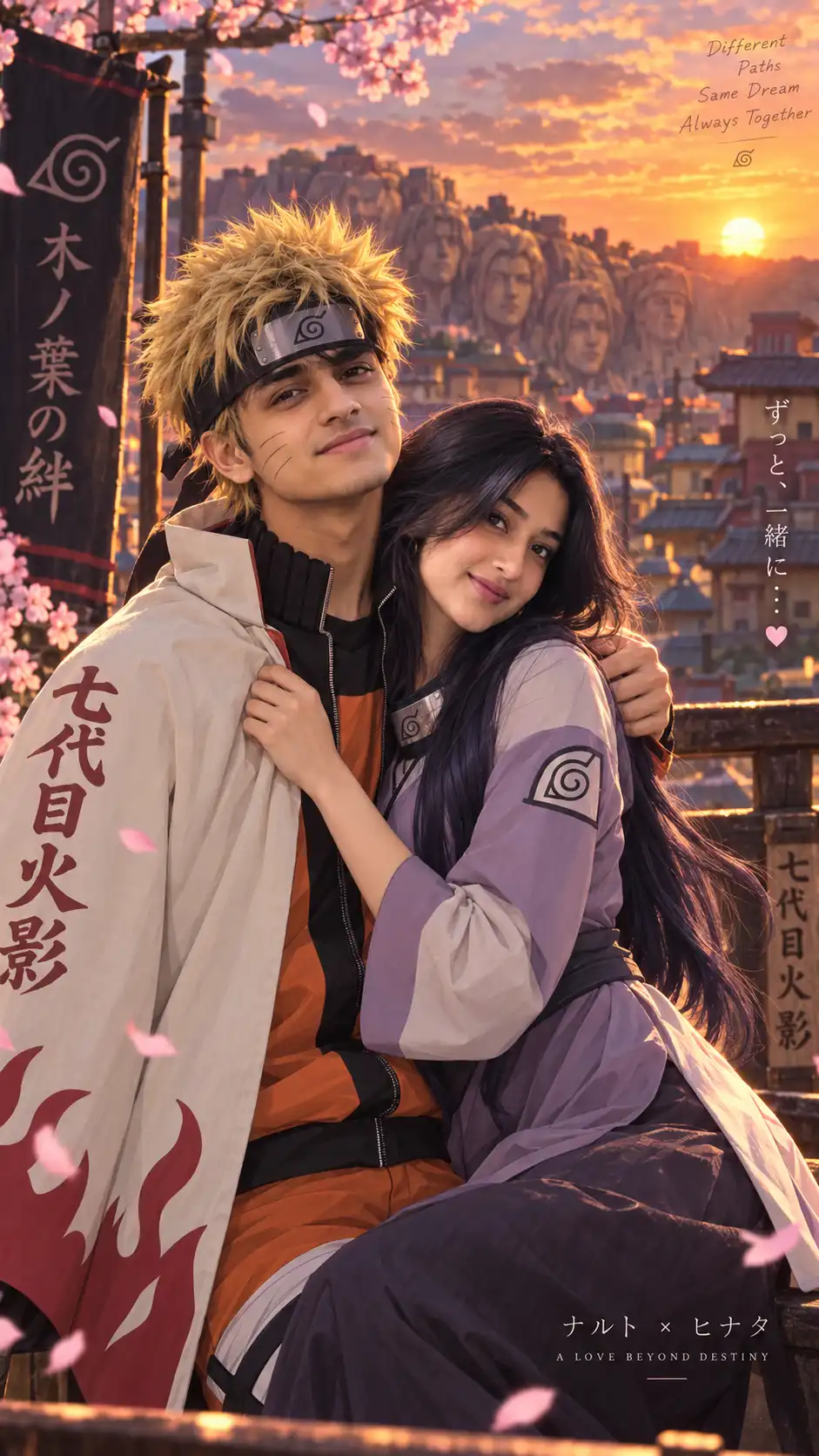 Example result for Realistic Anime Couple Prompt 2026 - Naruto x Hinata Romantic | Aesthetic AI image prompt