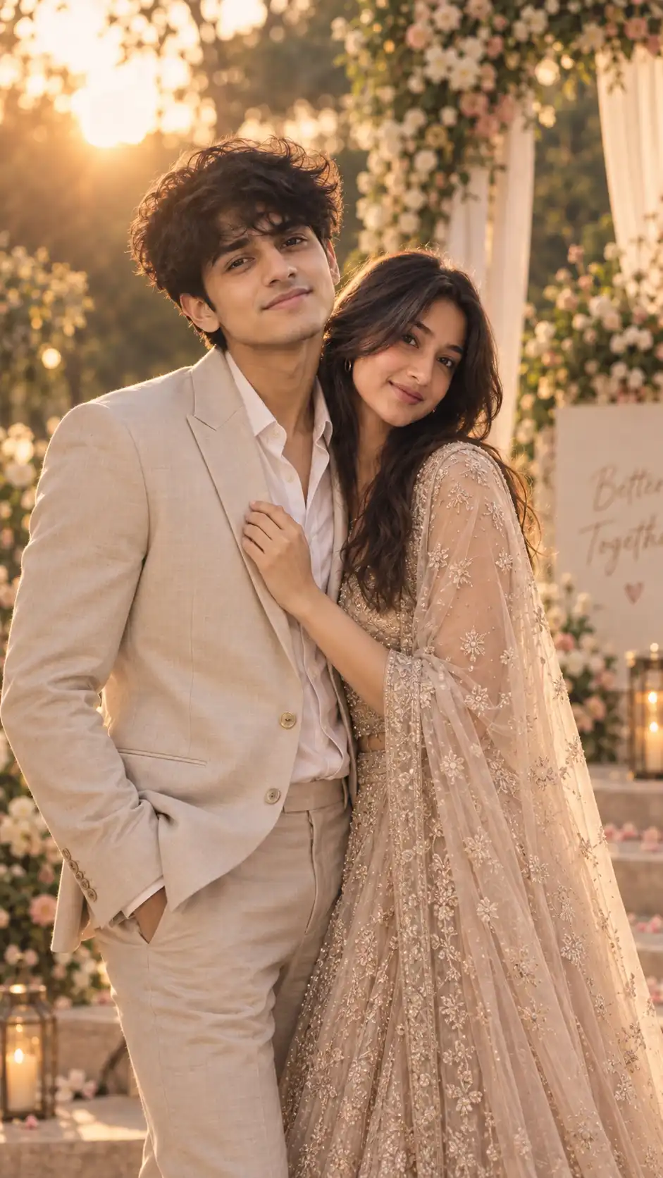 Example result for Cinematic Pre-Wedding Poster AI image prompt