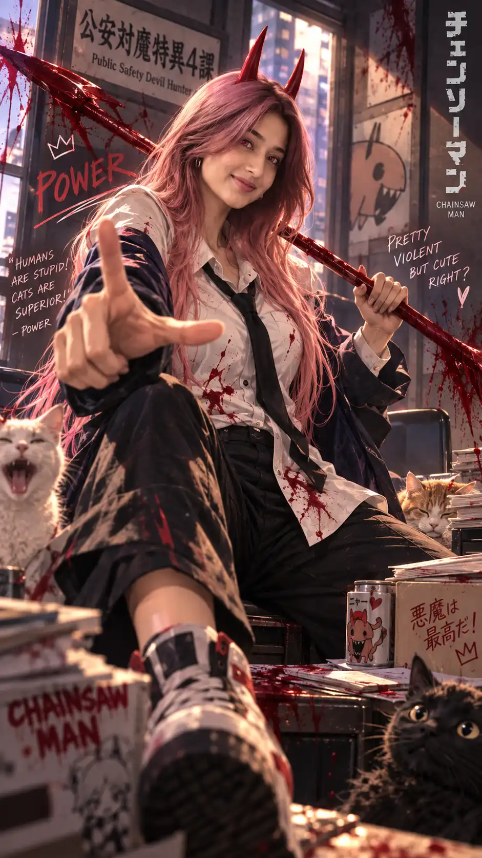 Example result for Power Chainsaw Man Prompt 2026 - Realistic Blood Fiend | Viral AI image prompt