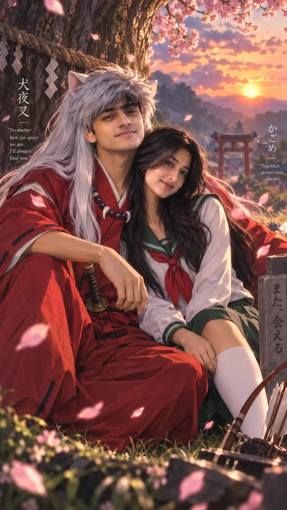 Example result for Inuyasha x Kagome Prompt 2026 - Realistic Feudal Couple | Evergreen SEO AI image prompt