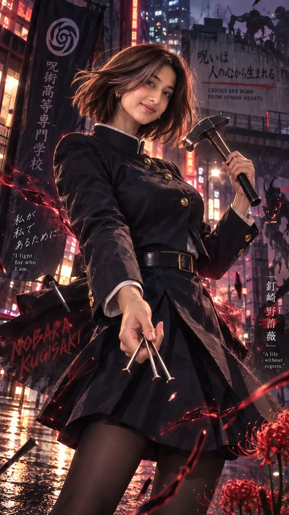 Example result for Nobara Kugisaki Prompt 2026 - Jujutsu Kaisen Realistic | Viral Girl AI image prompt