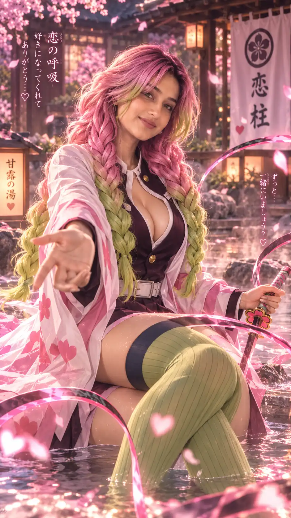 Example result for Mitsuri Kanroji Prompt 2026 - Love Hashira Realistic | Viral Aesthetic AI image prompt