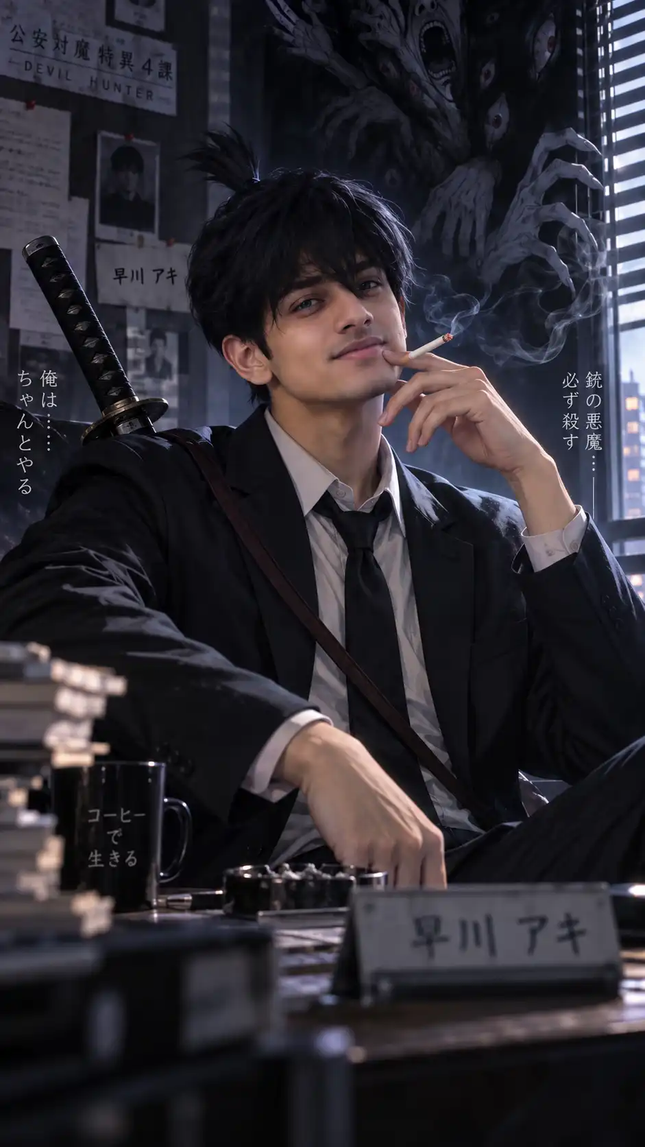 Example result for Aki Hayakawa Prompt 2026 - Chainsaw Man Realistic | Viral Boy AI image prompt