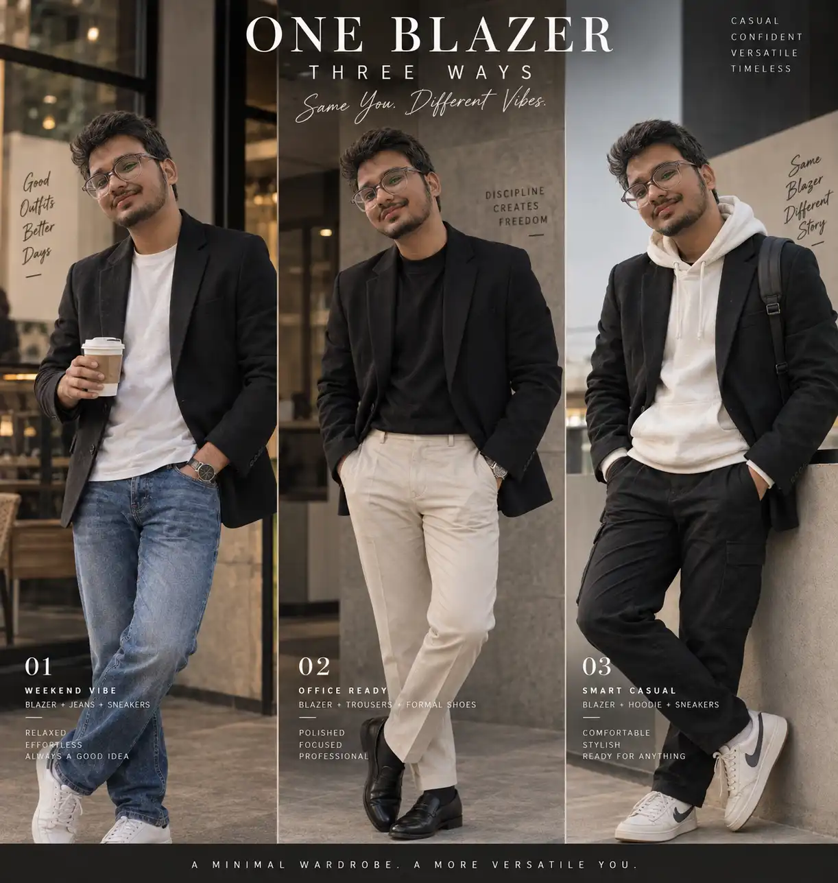 Example result for Casual Blazer Outfits Mix and Match Prompt 2026 - Effortless Cool Capsule AI image prompt