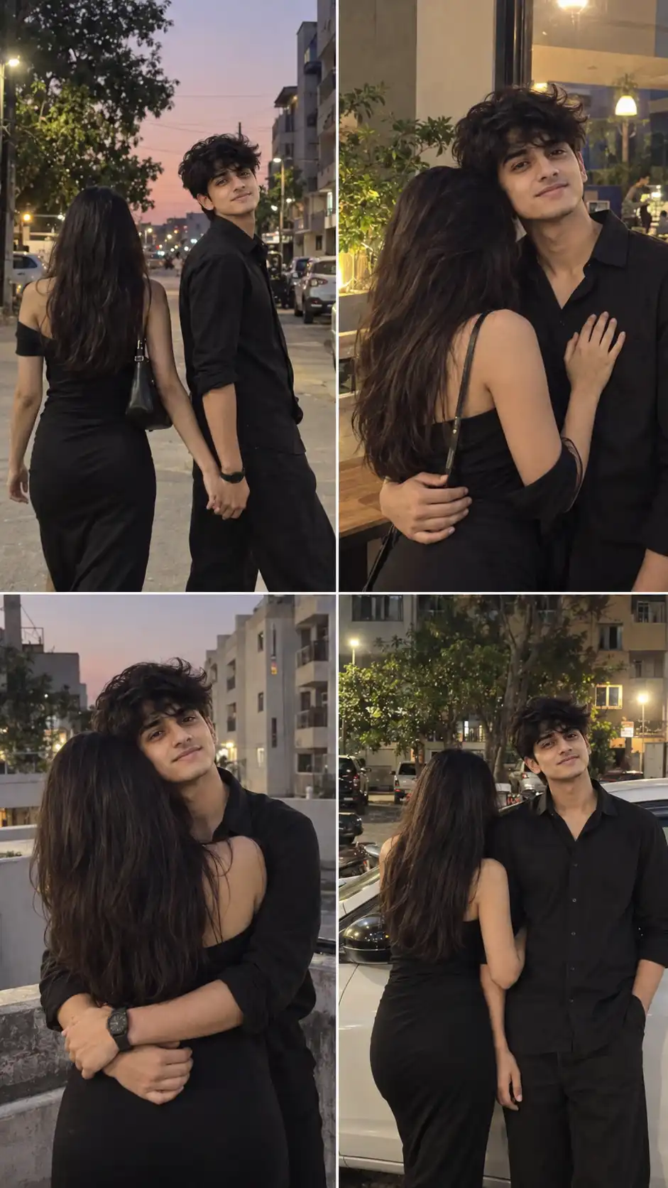 Example result for Soft Launch Girlfriend Prompt 2026 - Faceless GF 4-Panel Couple Photo | Hidden Face Instagram Aesthetic AI image prompt