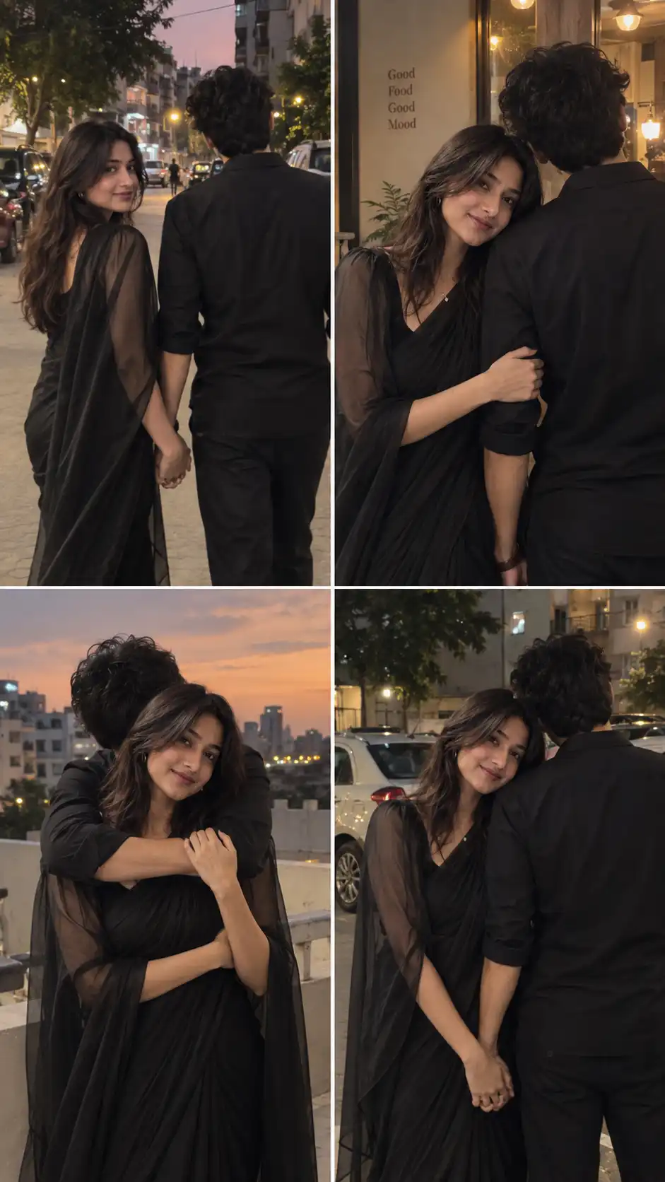 Example result for Soft Launch Boyfriend Prompt 2026 - Faceless BF 4-Panel Couple Photo | Hidden Face Instagram Aesthetic AI image prompt