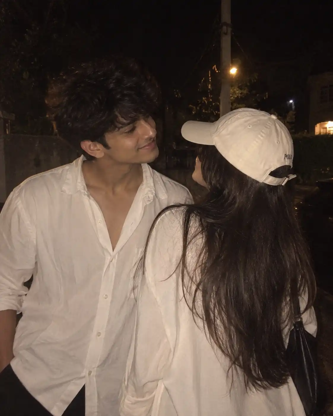 Example result for Night Couple White Shirt Flash Photo AI image prompt