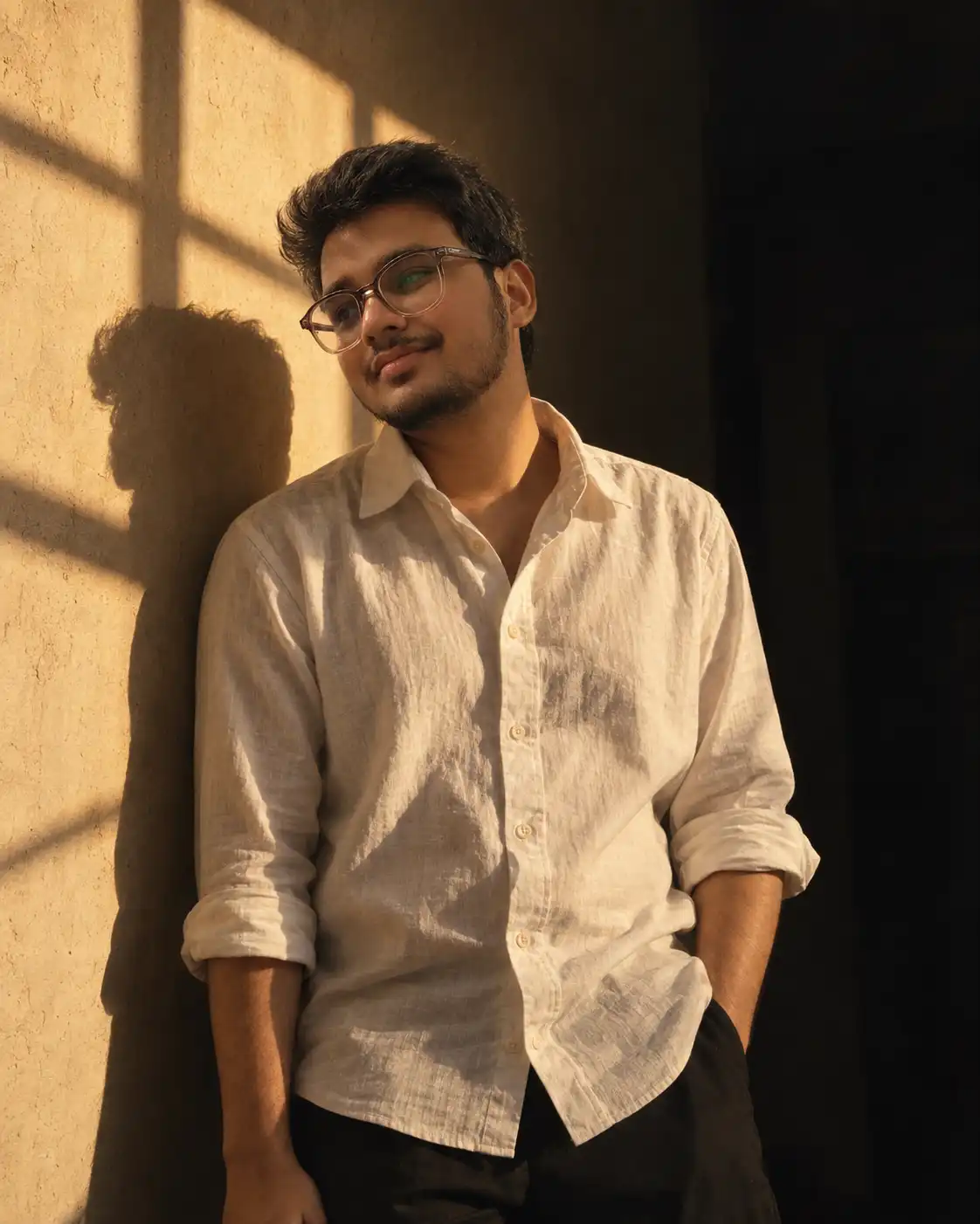 Example result for Golden-Hour Window Light Editorial Portrait AI image prompt