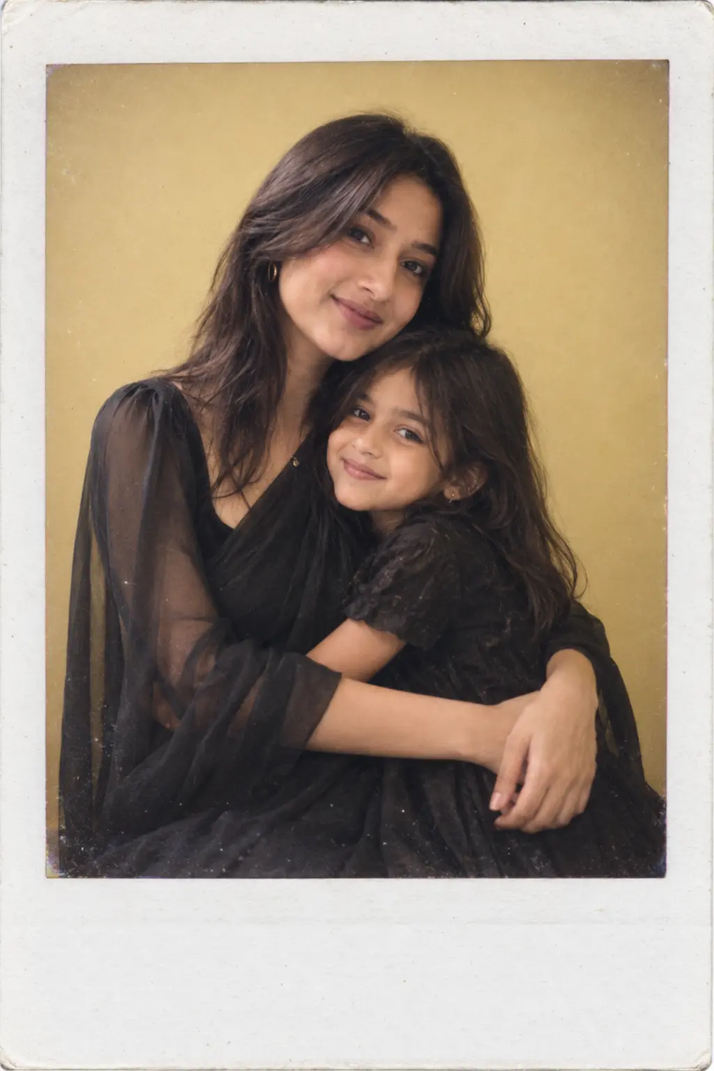 Example result for Hug My Younger Self Polaroid AI image prompt