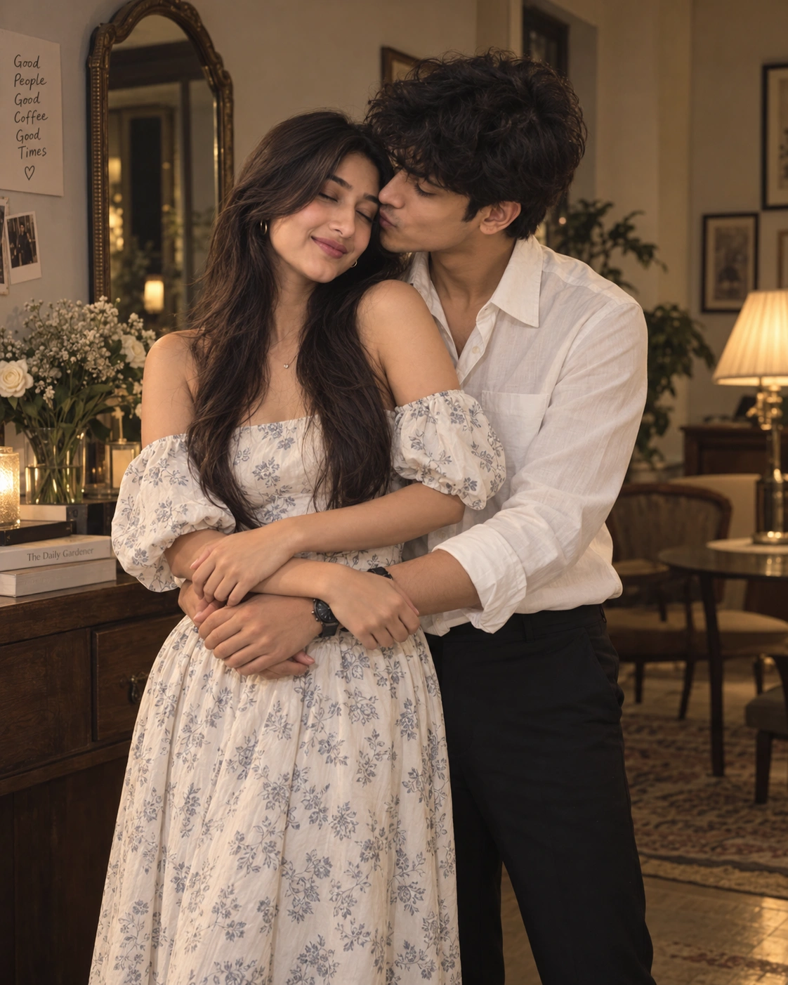 Example result for Soft Romantic Kiss AI image prompt
